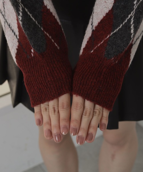 WEGO(ウィゴー)の「WEGO/アーガイルニットプルオーバー(ニット/セーター・レディース・ワイン・FREE)」の9枚目の写真
