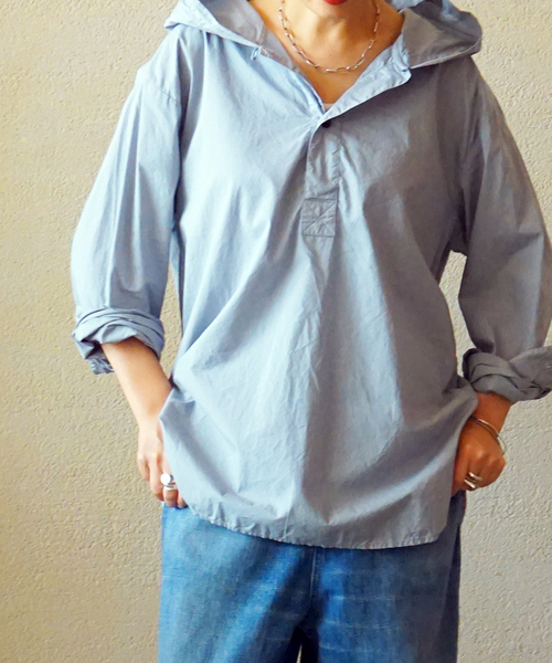 JOURNAL STANDARD LUXE（ジャーナルスタンダード　ラックス）の「【HTS】 COTTON HOODED PULL（シャツ/ブラウス・レディース・レンガ/サックスブルー/ブラック・48）」の9枚目の写真