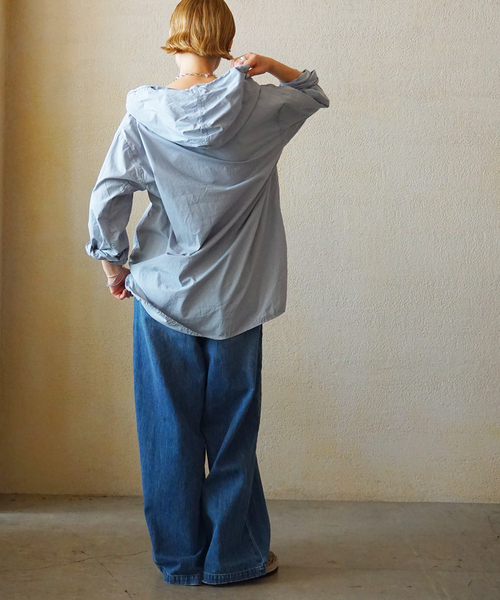 JOURNAL STANDARD LUXE（ジャーナルスタンダード　ラックス）の「【HTS】 COTTON HOODED PULL（シャツ/ブラウス・レディース・レンガ/サックスブルー/ブラック・48）」の12枚目の写真