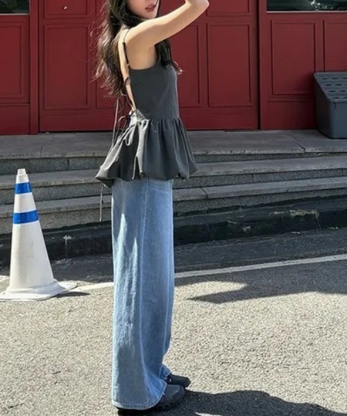 FREE STYLISTS(フリー スタイリスト)の「YUGA_YGMC Korean style back-open camisole(キャミソール・レディース・グレー/ブラック・FREE)」の18枚目の写真