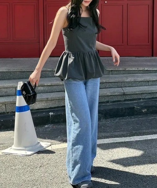 FREE STYLISTS(フリー スタイリスト)の「YUGA_YGMC Korean style back-open camisole(キャミソール・レディース・グレー/ブラック・FREE)」の20枚目の写真
