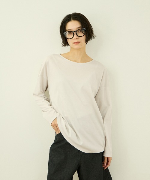 VICKY（ビッキー）の「汗じみ防止/接触冷感　ロングスリーブ（Tシャツ/カットソー・レディース・ブルー/オフホワイト/ライトグレー/チャコールグレー・M）」の3枚目の写真