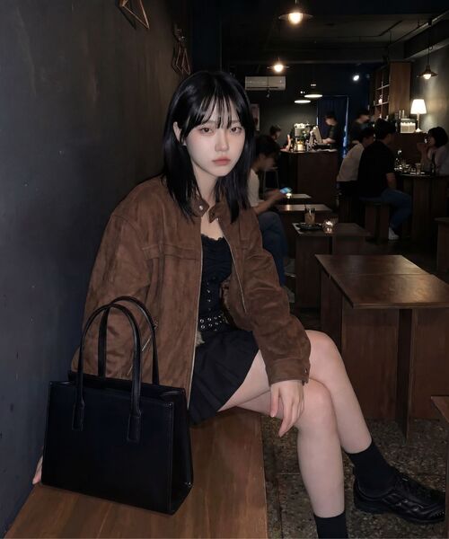 LETTERCOMO(レテルコモ)の「レーサースエードブルゾンジャケットブラック(ブルゾン・レディース・その他・MEDIUM/LARGE/X-LARGE)」の6枚目の写真