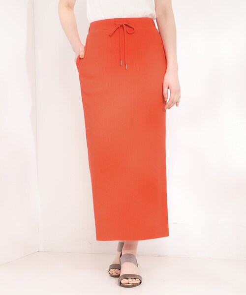 SHOO・LA・RUE（シューラルー）の「【セルフカット可能/洗濯機可/S-LL】テレコナロースカート（スカート・レディース・オレンジ/ブルー/グレー/ブラック・01/04/03/02）」の13枚目の写真
