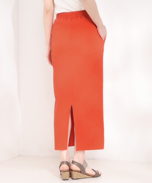 SHOO・LA・RUE（シューラルー）の「【セルフカット可能/洗濯機可/S-LL】テレコナロースカート（スカート・レディース・オレンジ/ブルー/グレー/ブラック・01/04/03/02）」の14枚目の写真