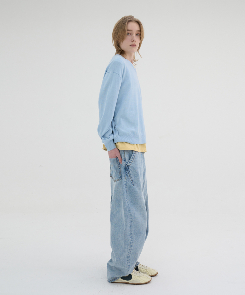 NOUN(ノウン)の「balanced denim pants (light blue)(デニムパンツ・メンズ・その他・0/1/2)」の3枚目の写真