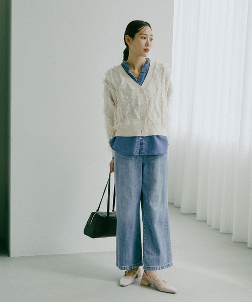 GLOBAL WORK（グローバルワーク）の「らくっションチュールパンプス/658827（パンプス・レディース・アイボリー/ブラック・M(23.5cm)/L(24.5cm)）」の9枚目の写真