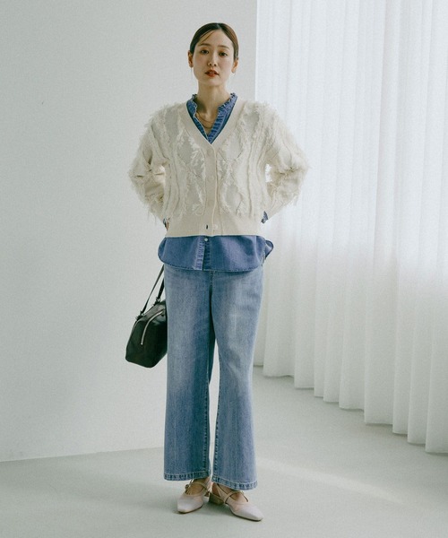 GLOBAL WORK（グローバルワーク）の「らくっションチュールパンプス/658827（パンプス・レディース・アイボリー/ブラック・M(23.5cm)/L(24.5cm)）」の10枚目の写真