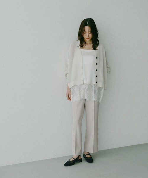 GLOBAL WORK（グローバルワーク）の「らくっションチュールパンプス/658827（パンプス・レディース・アイボリー/ブラック・M(23.5cm)/L(24.5cm)）」の3枚目の写真