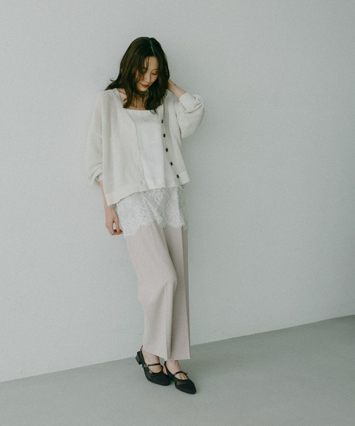 GLOBAL WORK（グローバルワーク）の「らくっションチュールパンプス/658827（パンプス・レディース・アイボリー/ブラック・M(23.5cm)/L(24.5cm)）」の4枚目の写真