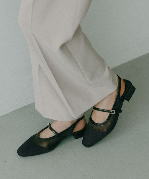 GLOBAL WORK（グローバルワーク）の「らくっションチュールパンプス/658827（パンプス・レディース・アイボリー/ブラック・M(23.5cm)/L(24.5cm)）」の7枚目の写真