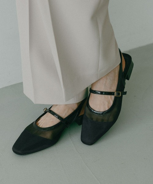 GLOBAL WORK（グローバルワーク）の「らくっションチュールパンプス/658827（パンプス・レディース・アイボリー/ブラック・M(23.5cm)/L(24.5cm)）」の8枚目の写真