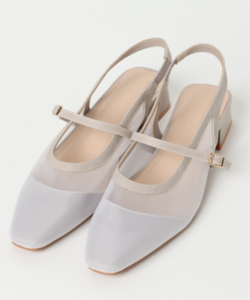 GLOBAL WORK（グローバルワーク）の「らくっションチュールパンプス/658827（パンプス・レディース・アイボリー/ブラック・M(23.5cm)/L(24.5cm)）」の13枚目の写真