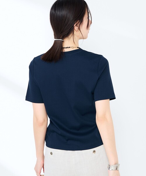 NOLLEY’S Sophi（ノーリーズソフィ）の「《手洗い可能》W&Wベイシック丈Tシャツ（Tシャツ/カットソー・レディース・ダークブラウン/ダークネイビー/ホワイト/サックスブルー・38）」の12枚目の写真