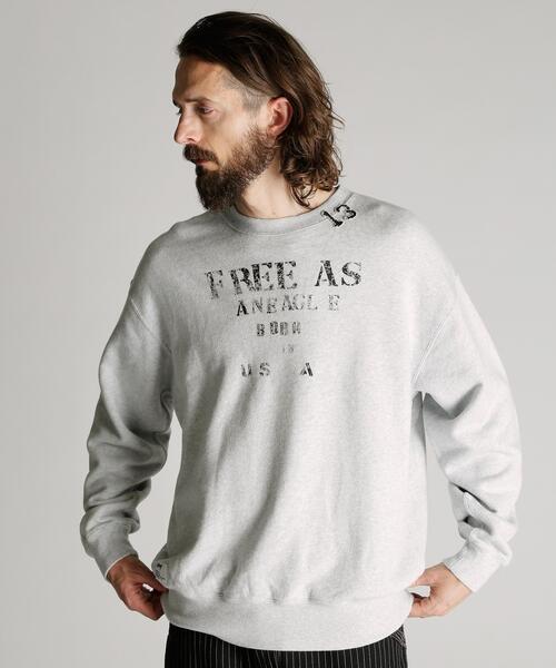 Schott(ショット)の「Schott/ショット/CREW SWEAT RANDOM STENCIL/クルー スウェット ランダム ステンシル(スウェット・メンズ・ベージュ/グレー・M/L/XL/2XL)」の4枚目の写真