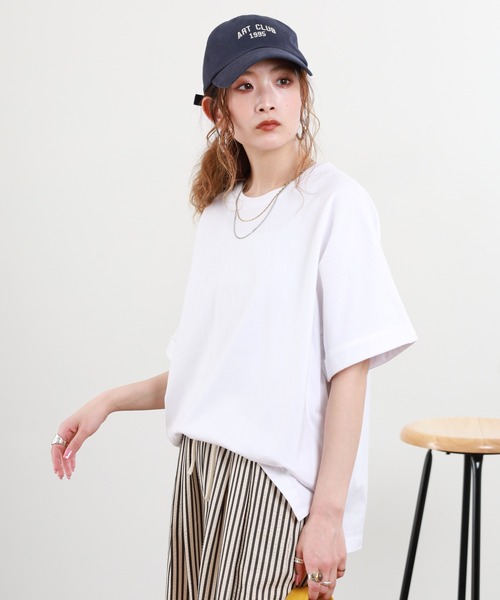 FUNALIVE（ファンアライブ）の「USAコットン袖ロールアップオーバーサイズTシャツ 半袖（Tシャツ/カットソー・レディース・アイボリー/ホワイト・F）」の6枚目の写真