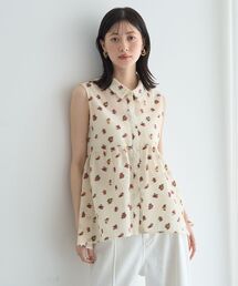 YECCA VECCA | シアージャガードペプラムブラウス(シャツ/ブラウス)