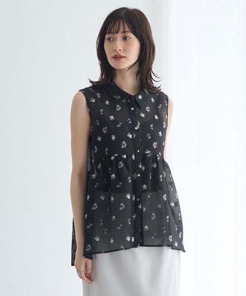 YECCA VECCA(イェッカヴェッカ)の「シアージャガードペプラムブラウス(シャツ/ブラウス・レディース・アイボリー/ブラック・FREE)」の10枚目の写真