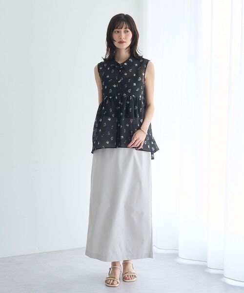 YECCA VECCA(イェッカヴェッカ)の「シアージャガードペプラムブラウス(シャツ/ブラウス・レディース・アイボリー/ブラック・FREE)」の6枚目の写真