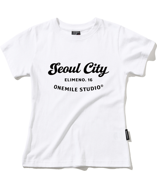 ELIMENO(エリメノ)の「EL ソウルシティ スリムフィット 半袖Tシャツ 2カラー(Tシャツ/カットソー・レディース・ホワイト/ブラック・1/2/3)」の2枚目の写真