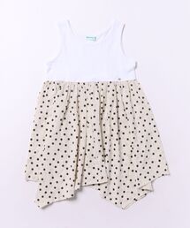 [ジュニアサイズ]ボイルドットプリントノースリーブチュニック