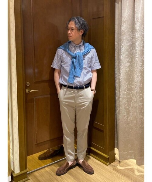 BROOKS BROTHERS(ブルックスブラザーズ)の「コットン/リネン GFロゴ ストライプ ショートスリーブ プルオーバーシャツ(シャツ/ブラウス・メンズ・ブラウン/ネイビー・LARGE/MEDIUM/SMALL/X-LARGE)」の7枚目の写真