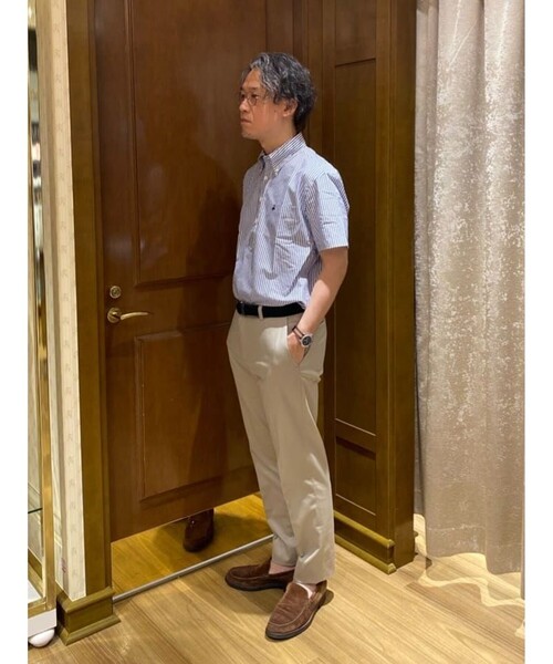 BROOKS BROTHERS(ブルックスブラザーズ)の「コットン/リネン GFロゴ ストライプ ショートスリーブ プルオーバーシャツ(シャツ/ブラウス・メンズ・ブラウン/ネイビー・LARGE/MEDIUM/SMALL/X-LARGE)」の8枚目の写真