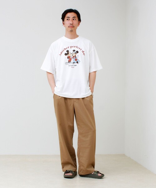 GLOSTER(グロスター)の「【ユニセックスで着れる】梨地ミッキー&ミニープリント Tシャツ(Tシャツ/カットソー・メンズ・ブラック/オフホワイト・M/L)」の12枚目の写真