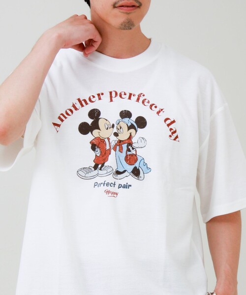 GLOSTER(グロスター)の「【ユニセックスで着れる】梨地ミッキー&ミニープリント Tシャツ(Tシャツ/カットソー・メンズ・ブラック/オフホワイト・M/L)」の13枚目の写真