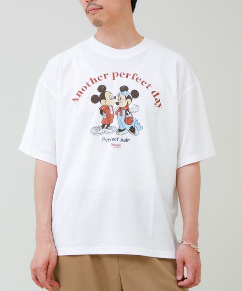 GLOSTER(グロスター)の「【ユニセックスで着れる】梨地ミッキー&ミニープリント Tシャツ(Tシャツ/カットソー・メンズ・ブラック/オフホワイト・M/L)」の16枚目の写真