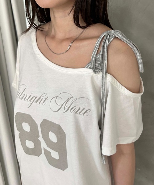 sedacle girl(セダクルガール)の「オフショルナンバリングT(Tシャツ/カットソー・レディース・オフホワイト・FREE)」の6枚目の写真