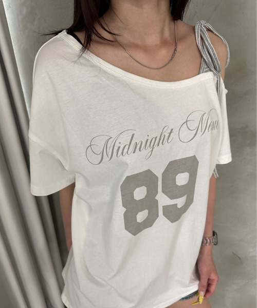 sedacle girl(セダクルガール)の「オフショルナンバリングT(Tシャツ/カットソー・レディース・オフホワイト・FREE)」の7枚目の写真