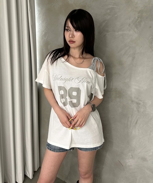 sedacle girl(セダクルガール)の「オフショルナンバリングT(Tシャツ/カットソー・レディース・オフホワイト・FREE)」の5枚目の写真