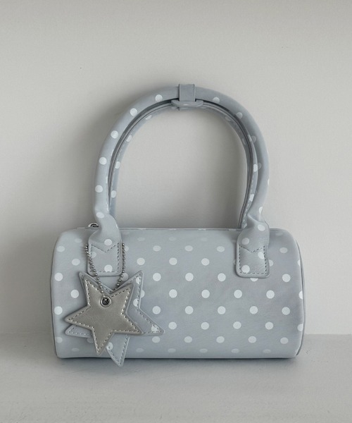 frunco(フランコ)の「星チャーム付きドットミニBAG(ハンドバッグ・レディース・ホワイト/ピンク/イエロー/ブラック/ブルー・FREE)」の1枚目の写真