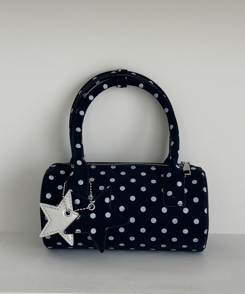 frunco(フランコ)の「星チャーム付きドットミニBAG(ハンドバッグ・レディース・ホワイト/ピンク/イエロー/ブラック/ブルー・FREE)」の3枚目の写真