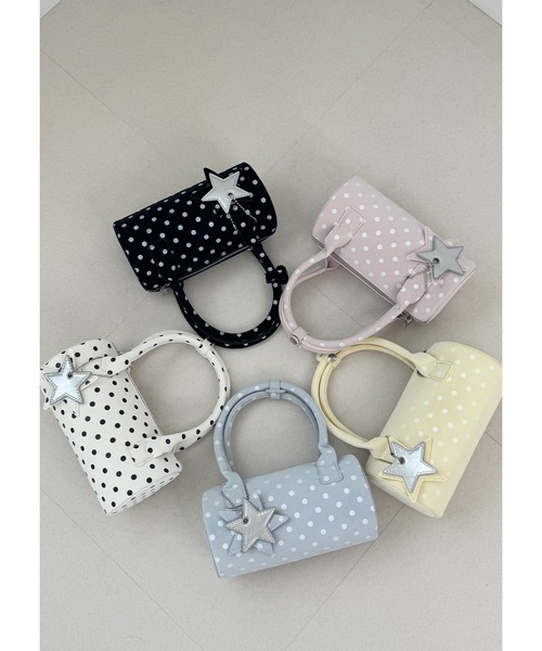 frunco(フランコ)の「星チャーム付きドットミニBAG(ハンドバッグ・レディース・ホワイト/ピンク/イエロー/ブラック/ブルー・FREE)」の16枚目の写真