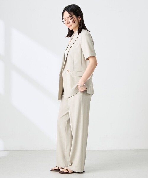 NOLLEY’S Sophi（ノーリーズソフィ）の「《セットアップ対応》ウォッシャブルドライツイルハーフスリーブジャケット（テーラードジャケット・レディース・ホワイト/ベージュ・38/36）」の12枚目の写真