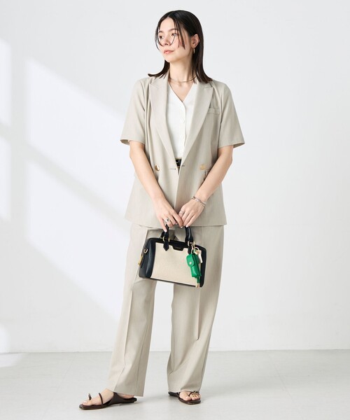 NOLLEY’S Sophi（ノーリーズソフィ）の「《セットアップ対応》ウォッシャブルドライツイルハーフスリーブジャケット（テーラードジャケット・レディース・ホワイト/ベージュ・38/36）」の22枚目の写真