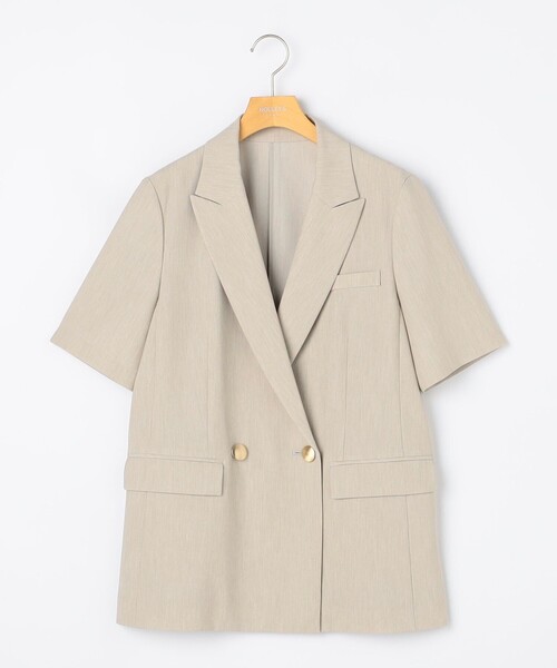 NOLLEY’S Sophi（ノーリーズソフィ）の「《セットアップ対応》ウォッシャブルドライツイルハーフスリーブジャケット（テーラードジャケット・レディース・ホワイト/ベージュ・38/36）」の5枚目の写真