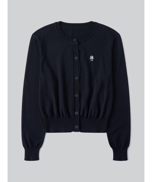 ANNEHEARTS(アンハーツ)の「Floral Logo Wool Cardigan_NAVY(カーディガン/ボレロ・レディース・その他・FREE)」の2枚目の写真