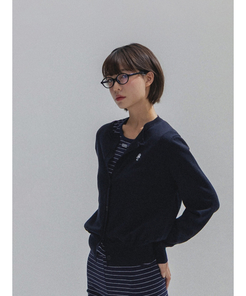 ANNEHEARTS(アンハーツ)の「Floral Logo Wool Cardigan_NAVY(カーディガン/ボレロ・レディース・その他・FREE)」の6枚目の写真