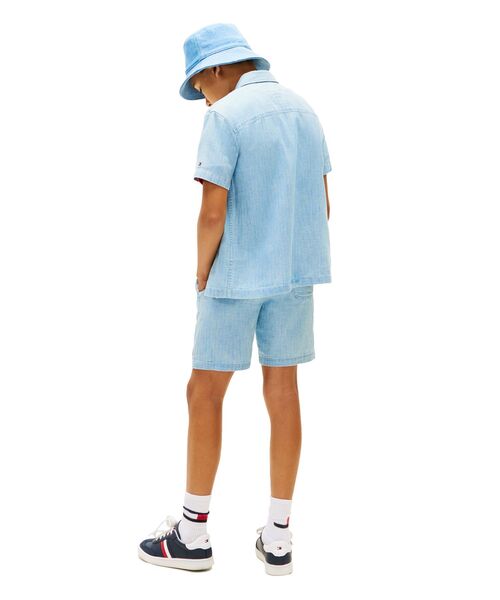 TOMMY HILFIGER（トミーヒルフィガー）の「BOYS ウェイビーフラッグヘリンボーンショートスリーブシャツ（シャツ/ブラウス・キッズ・インディゴブルー・140cm/150cm/160cm/130cm）」の4枚目の写真