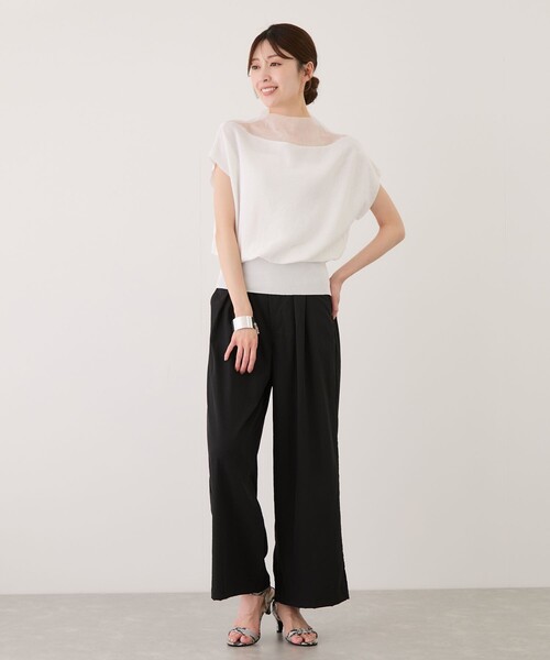 Jayro（ジャイロ）の「衿シアー半袖プルオーバー（ニット/セーター・レディース・ホワイト系その他/ベージュ/ブラック/ネイビー・M）」の18枚目の写真
