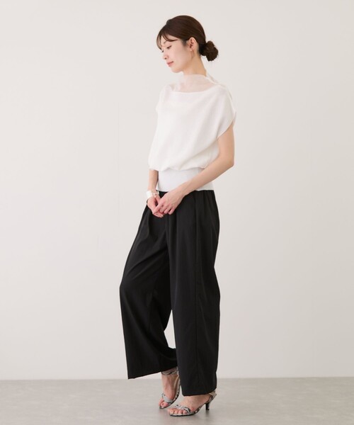 Jayro（ジャイロ）の「衿シアー半袖プルオーバー（ニット/セーター・レディース・ホワイト系その他/ベージュ/ブラック/ネイビー・M）」の19枚目の写真