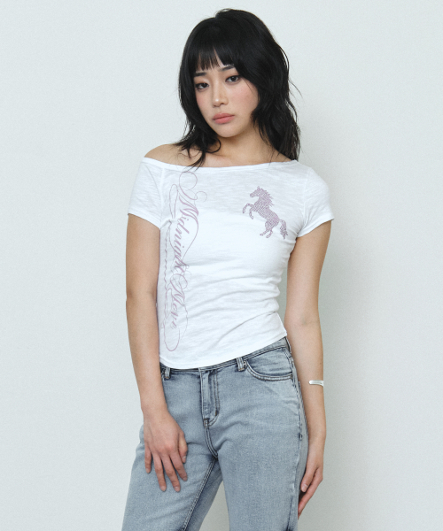 Midnight Move(ミッドナイトムーブ)の「cb horse t (white)(Tシャツ/カットソー・レディース・その他・FREE)」の4枚目の写真