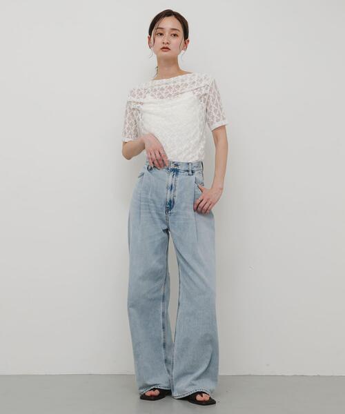 SENSE OF PLACE by URBAN RESEARCH（センスオブプレイスバイアーバンリサーチ）の「タックフェードデニムパンツ（デニムパンツ・レディース・ライトブルー/ライトインディゴブルー・MEDIUM/SMALL）」の21枚目の写真
