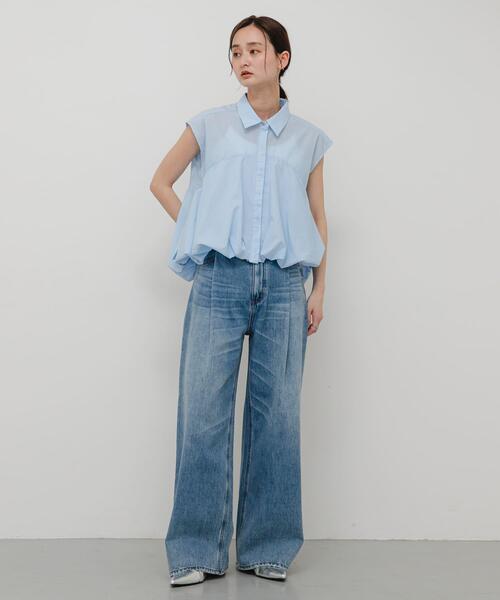 SENSE OF PLACE by URBAN RESEARCH（センスオブプレイスバイアーバンリサーチ）の「タックフェードデニムパンツ（デニムパンツ・レディース・ライトブルー/ライトインディゴブルー・MEDIUM/SMALL）」の15枚目の写真