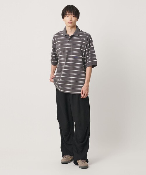 NICE WEATHER(ナイスウェザー)の「<NICE WEATHER>ボーダー ショートスリーブ ポロシャツ(ポロシャツ・メンズ・ホワイト/ダークグレー・L/M/S)」の6枚目の写真