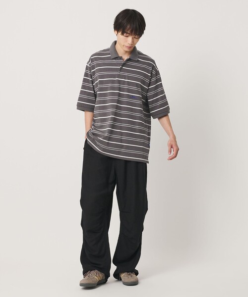 NICE WEATHER(ナイスウェザー)の「<NICE WEATHER>ボーダー ショートスリーブ ポロシャツ(ポロシャツ・メンズ・ホワイト/ダークグレー・L/M/S)」の7枚目の写真