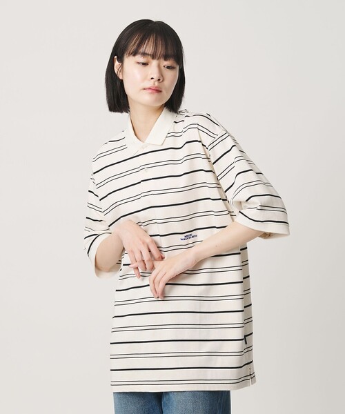 NICE WEATHER(ナイスウェザー)の「<NICE WEATHER>ボーダー ショートスリーブ ポロシャツ(ポロシャツ・メンズ・ホワイト/ダークグレー・L/M/S)」の9枚目の写真